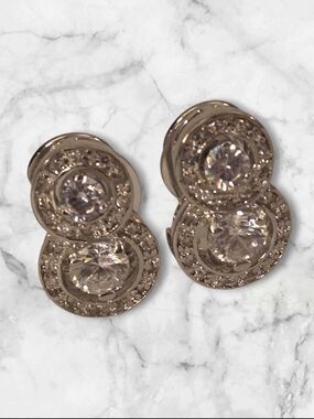 Figure-Eight Drop Halo Earrings